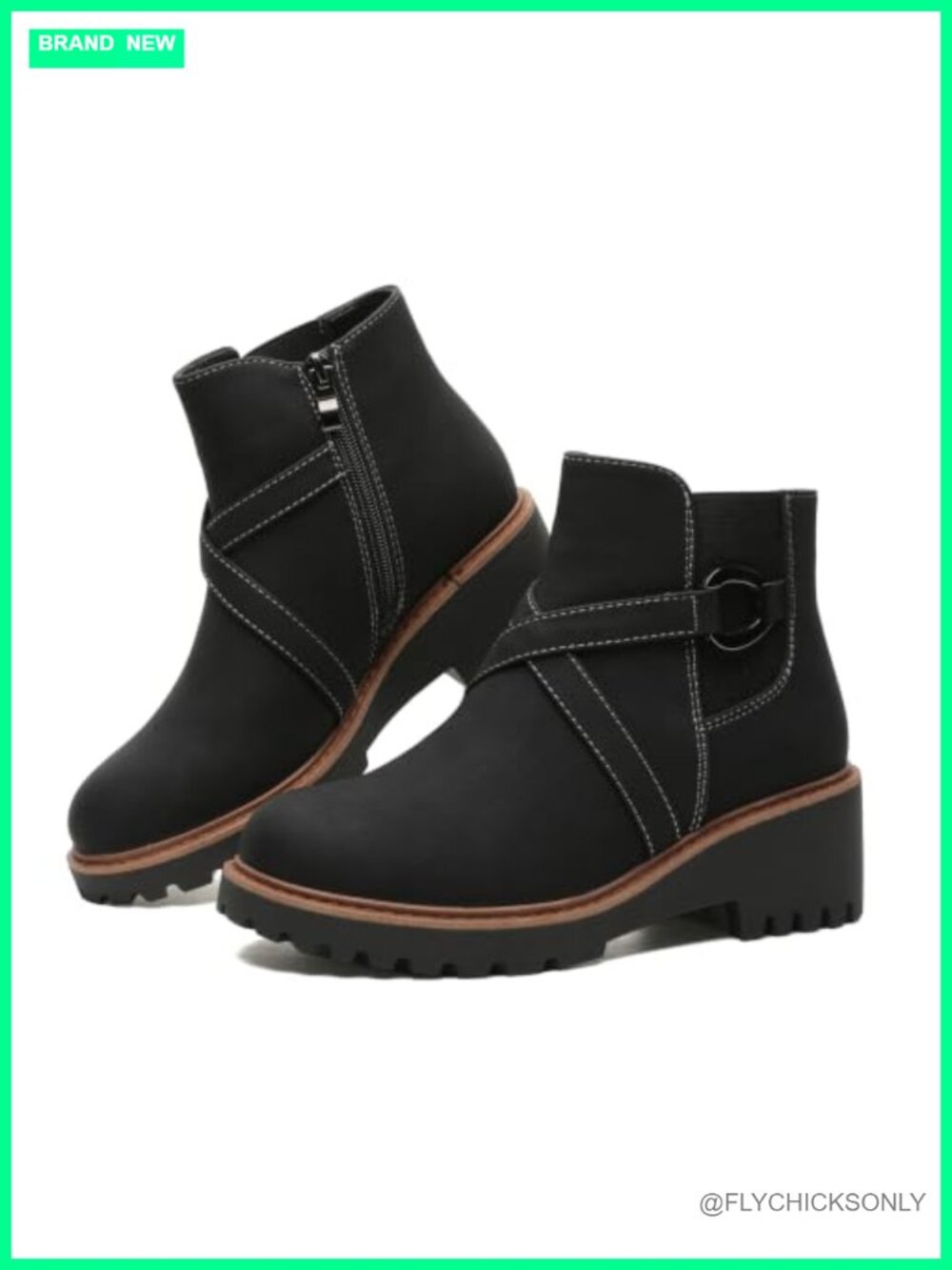 Women's Chelsea Ankle Boots Chunky Low Heel Platform Short Fall Booties